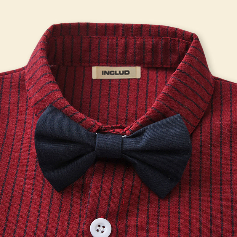 Boys Striped Shirt with Suspender Trousers Set 2 pc. Sets   