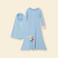 Girls Long Sleeve Dress With Head Scarf Casual Dresses   