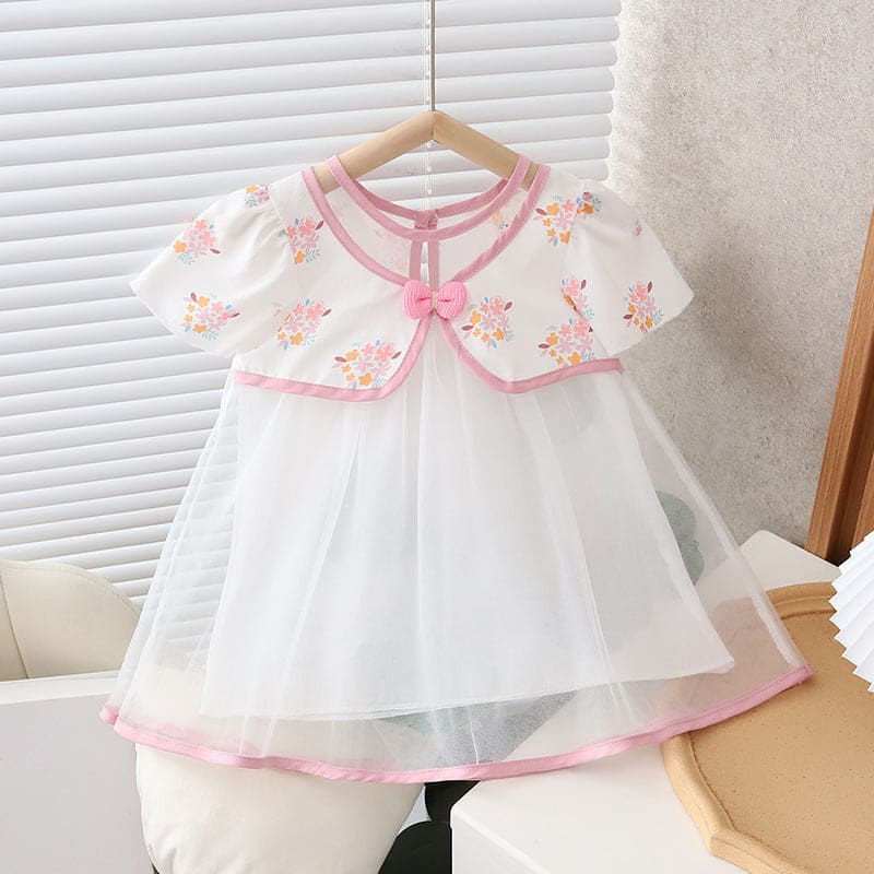 Girls Floral A-line Tulle Dress