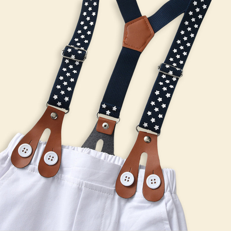 Boys Striped Shirt with Suspender Trousers Set 2 pc. Sets   