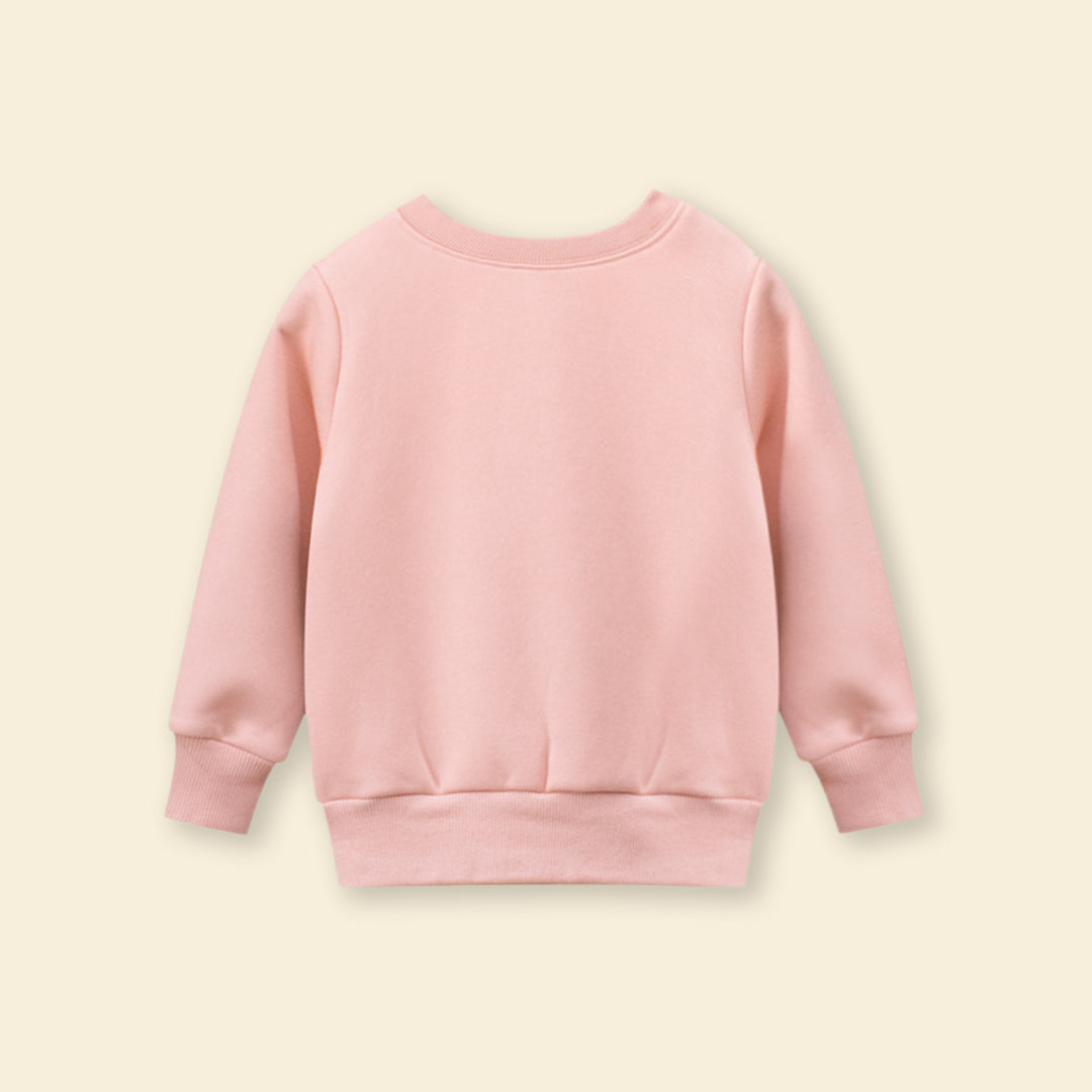 Boys Pink Long Sleeves Solid Sweatshirt Sweatshirts & Hoodies   