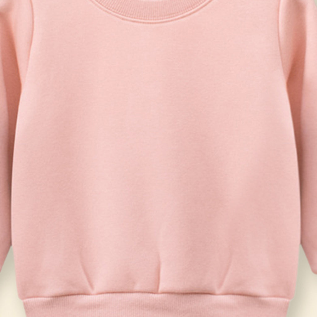 Boys Pink Long Sleeves Solid Sweatshirt Sweatshirts & Hoodies   