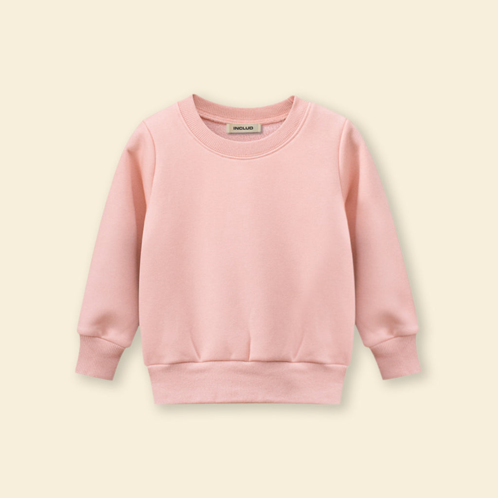 Boys Pink Long Sleeves Solid Sweatshirt Sweatshirts & Hoodies Pink 1-2 Y 