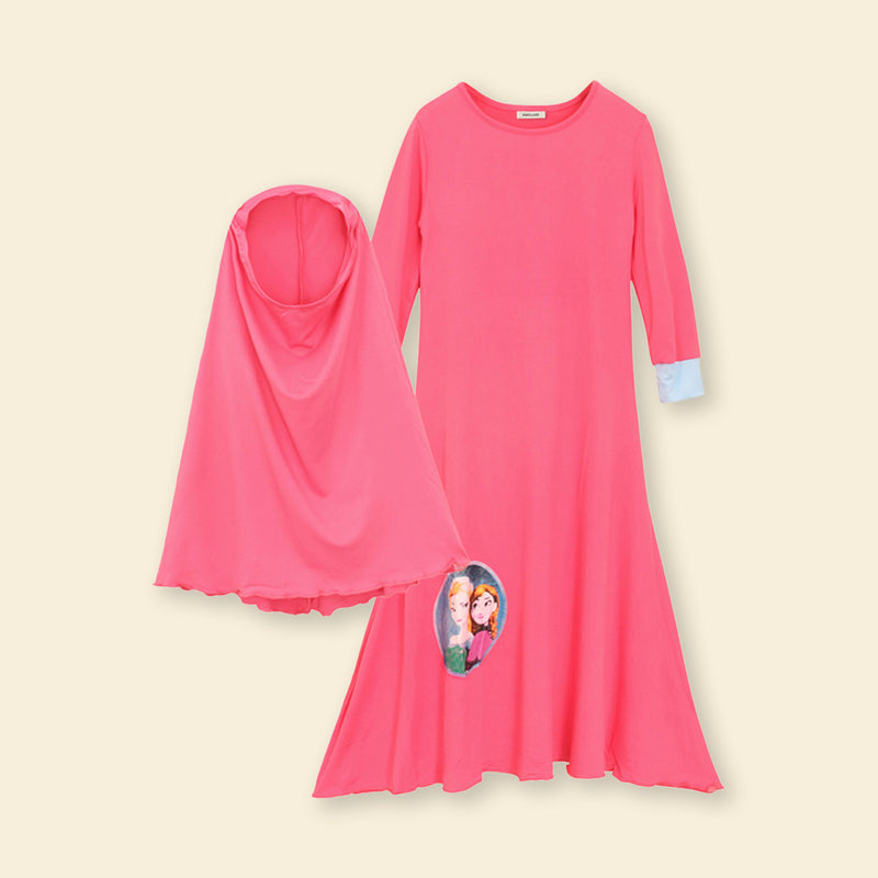 Girls Long Sleeve Dress With Head Scarf Casual Dresses   