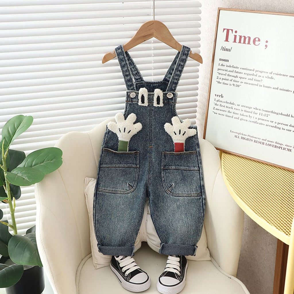 Boys Denim Dungaree With Towel Embroidery