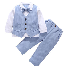 Boys Striped Waistcoat Mock Shirt With Trousers Set 2 pc. Sets   