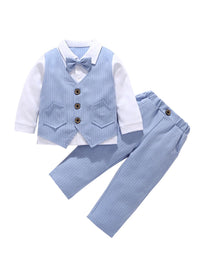 Boys Striped Waistcoat Mock Shirt With Trousers Set 2 pc. Sets   