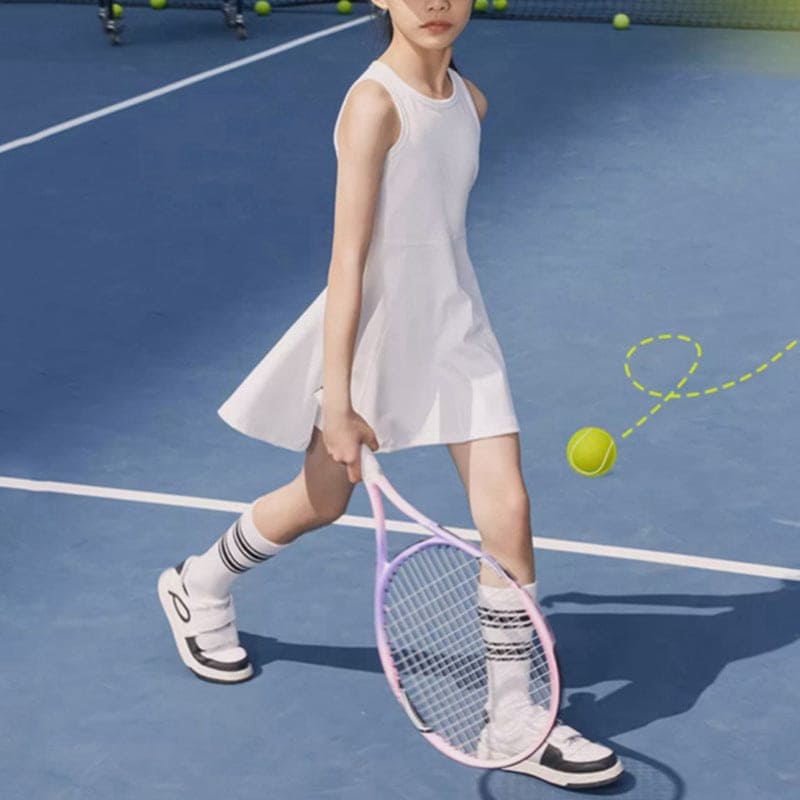 Girls Sleeveless Elasticated Sports Vest Dress Casual Dresses   