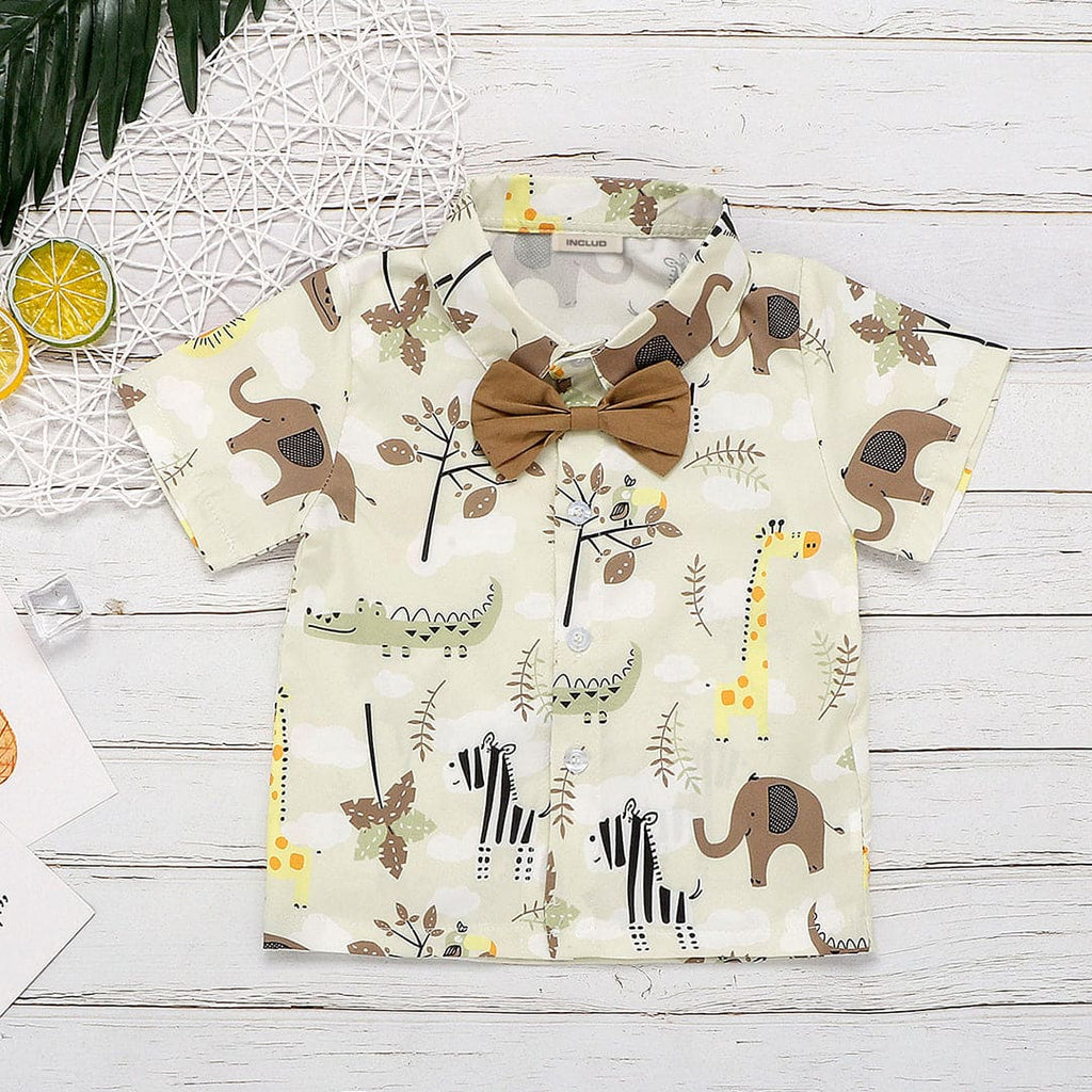 Boys Printed Shirt With Shorts Sets   