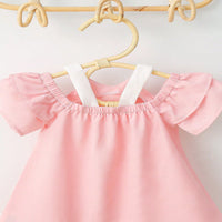 Girls Peter Pan Collar Cold Shoulder Top Tops   