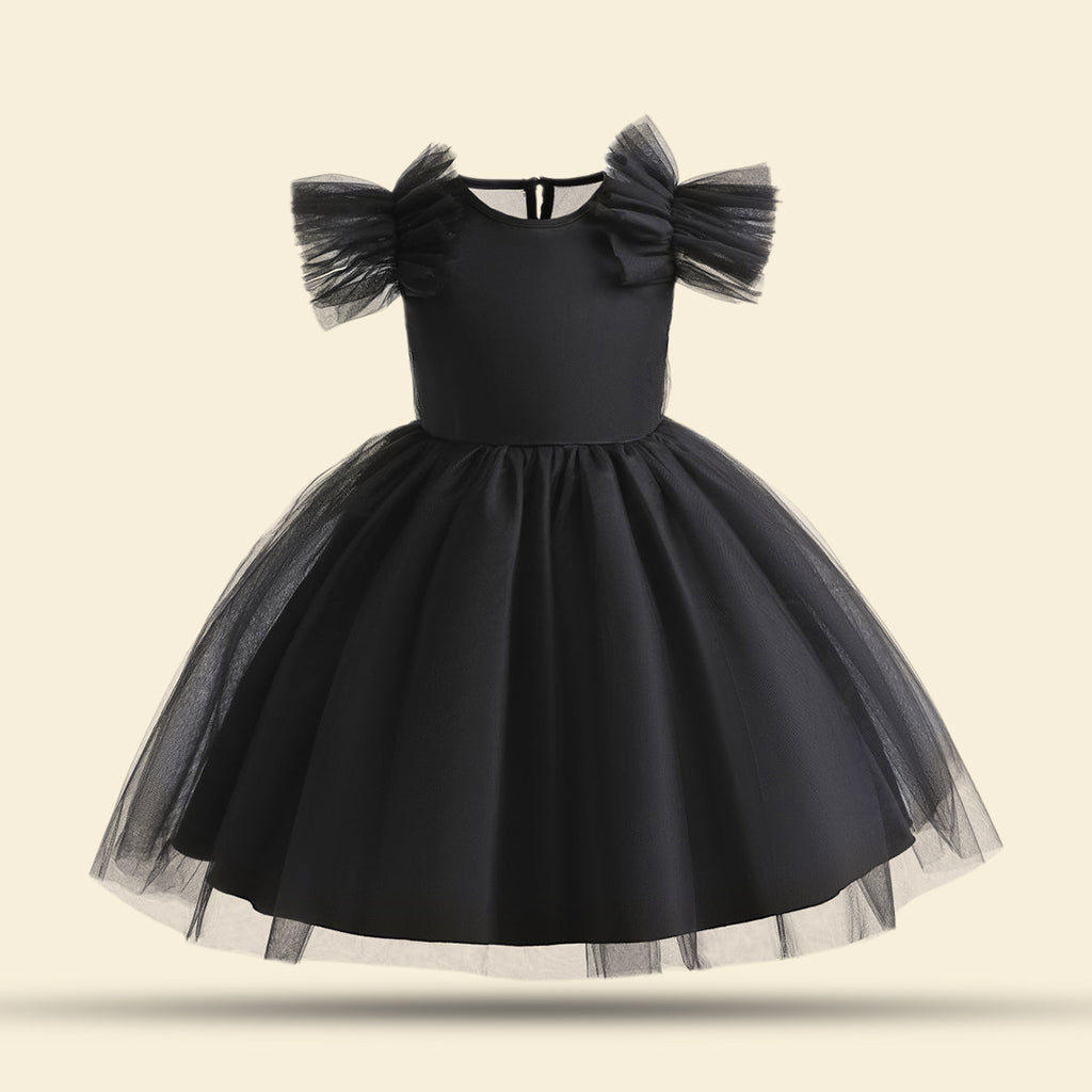 Girls Solid Tulle Party Dress Party Dresses   