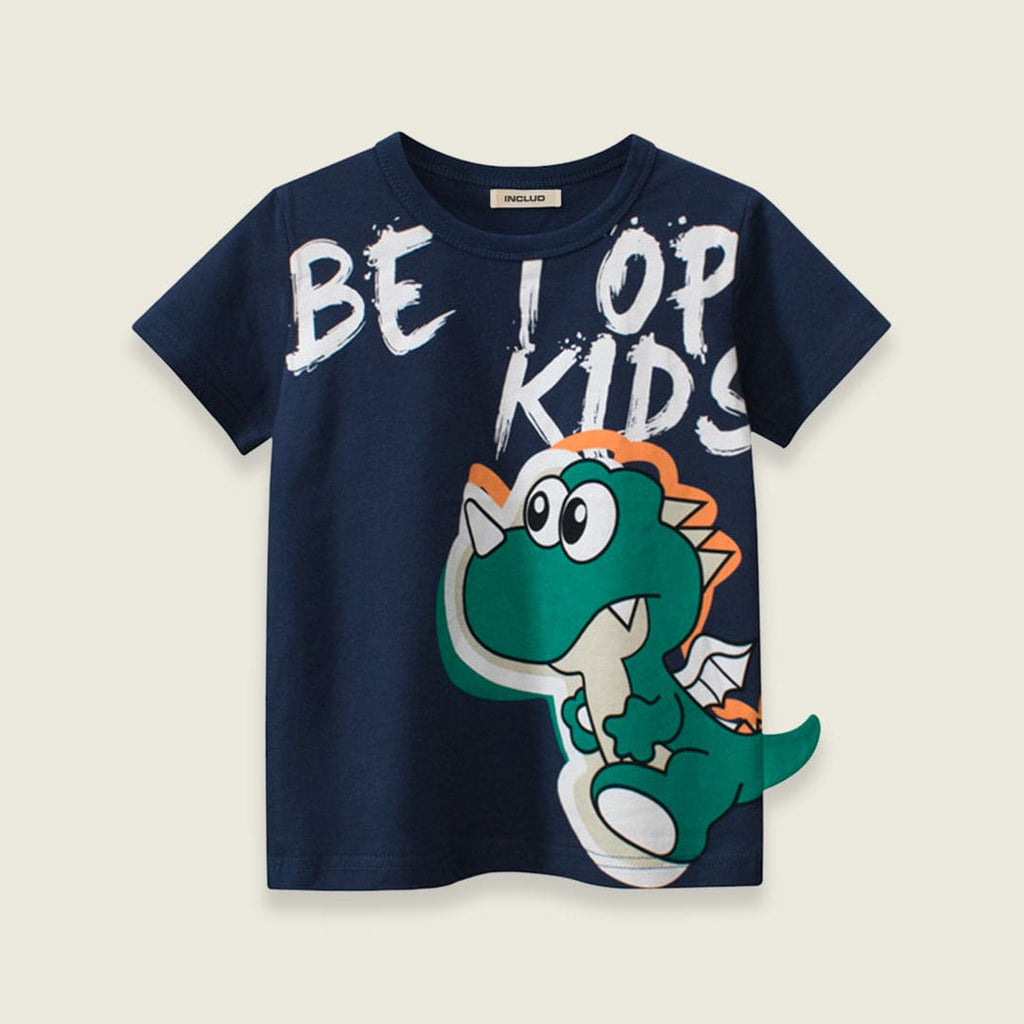 Boys Dinosaur Printed Short Sleeves T-shirt