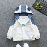 Boys Blue Cute Boy Printed Front Open Trendy Fashion Jacket Coats & Jackets Blue 1-2 Y