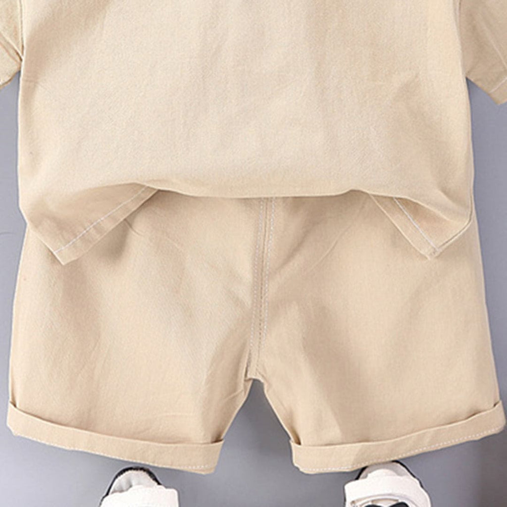 Boys Double Flap Shirt With Shorts Sets   