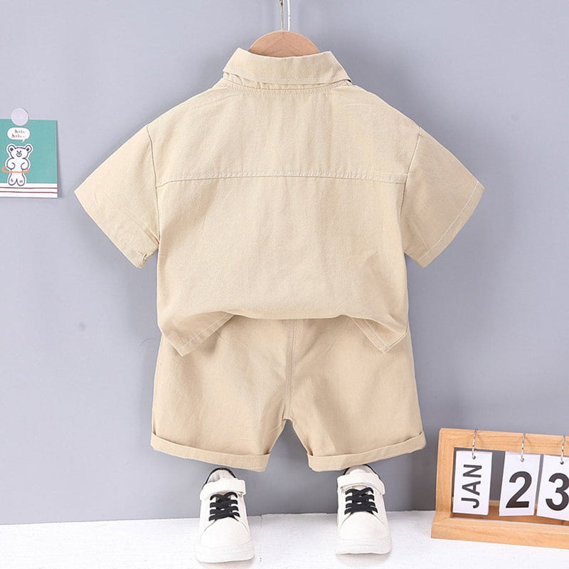 Boys Double Flap Shirt With Shorts Sets   