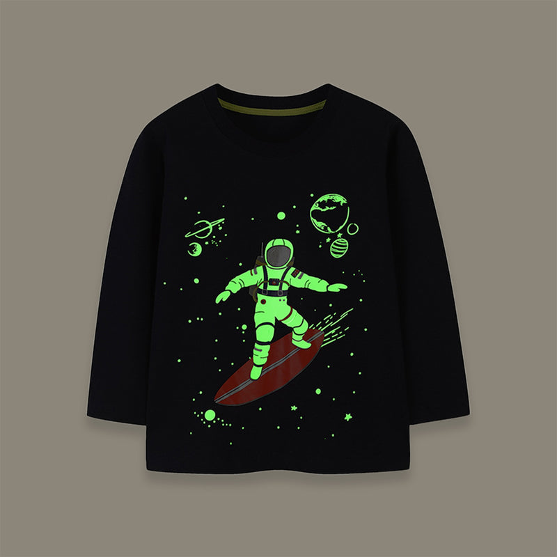 Boys Astronaut Print T-shirt Tshirts   