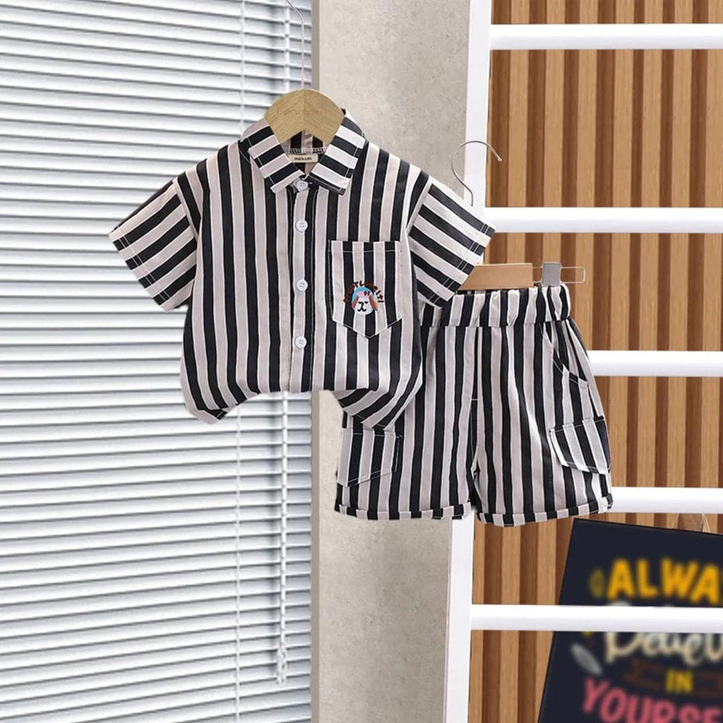 Boys Striped Shirt & Shorts Set