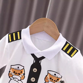 Boys Neck Tie Printed T-Shirt With Shorts 2 pc. Sets   