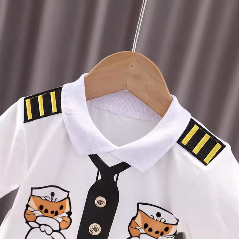 Boys Neck Tie Printed T-Shirt With Shorts 2 pc. Sets   