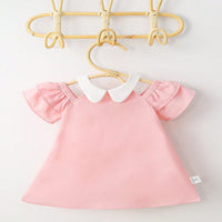 Girls Peter Pan Collar Cold Shoulder Top Tops Pink 2-3 Y 