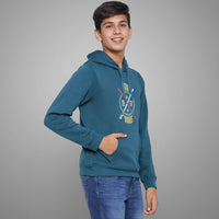 Boys Printed Full Sleeves Hooded Sweatshirt Sweatshirts & Hoodies   
