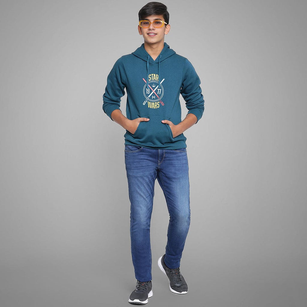 Boys Printed Full Sleeves Hooded Sweatshirt Sweatshirts & Hoodies   
