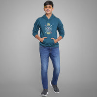Boys Printed Full Sleeves Hooded Sweatshirt Sweatshirts & Hoodies   