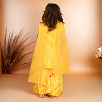 Girls Foil Print Kurta With Sharara & Dupatta Set Ethnicwear Girls
