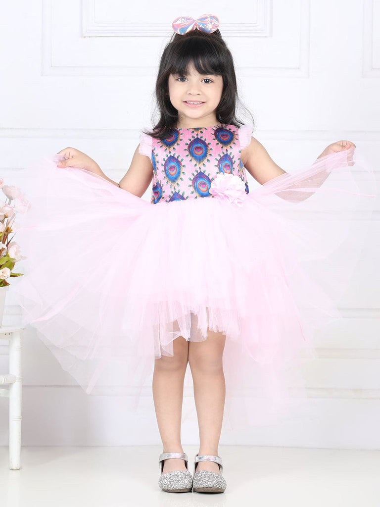 Girls Brocade Tiered Party Dress