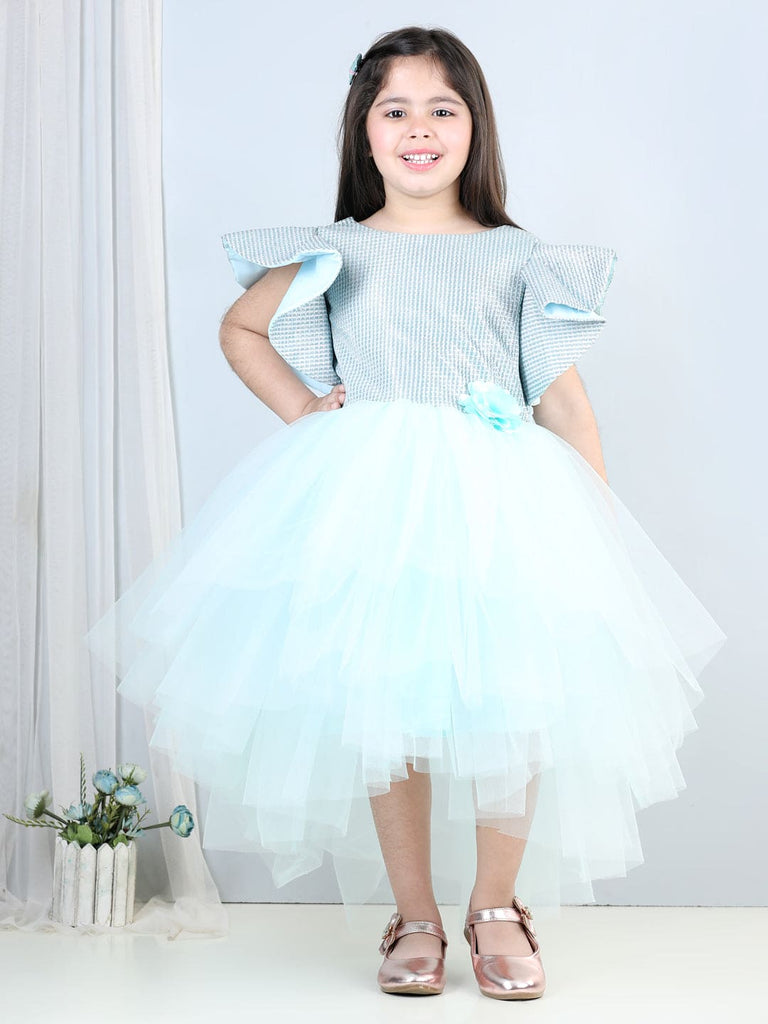 Girls Shimmer High-Low Hem Party Dress