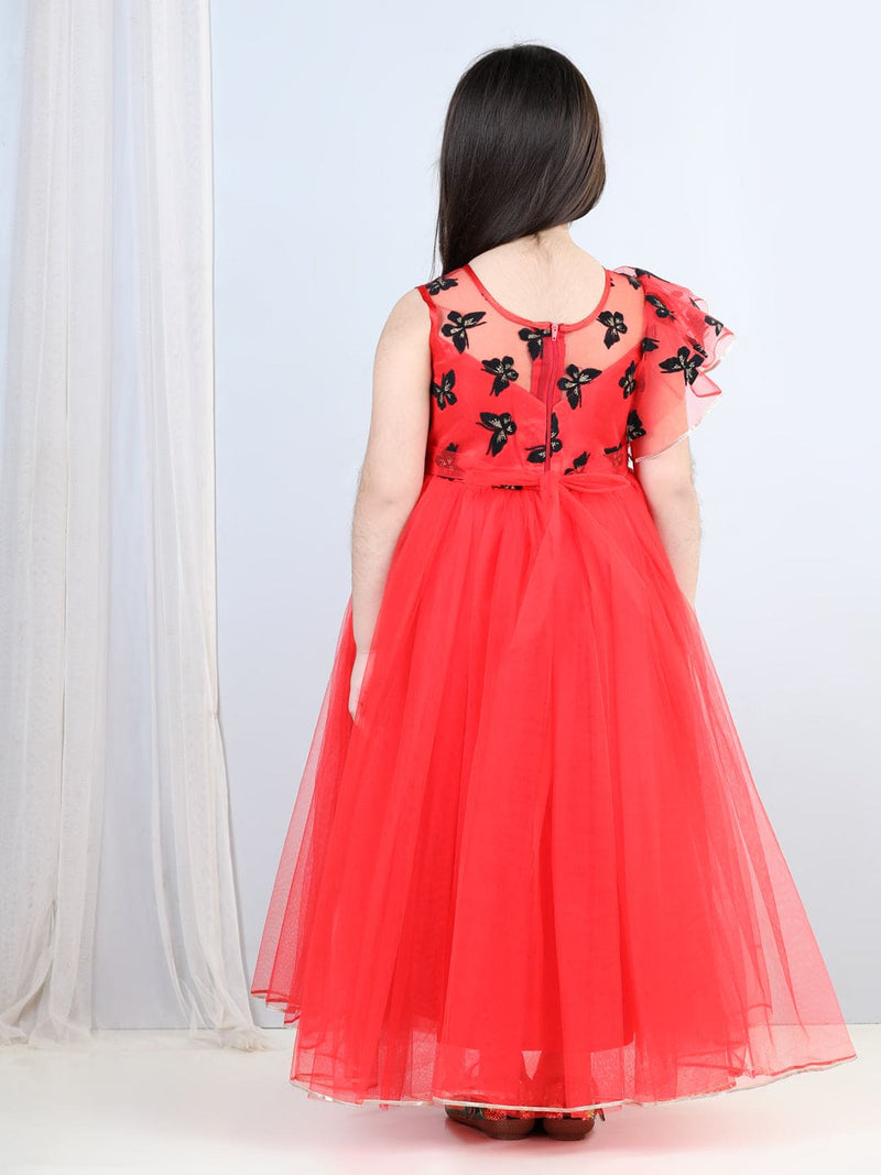 Girls Applique Tulle Party Gown Party Dresses   