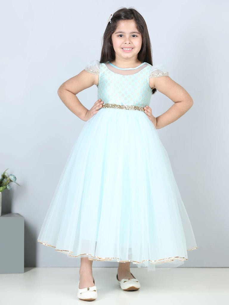 Girls Brocade Tulle Party Dress