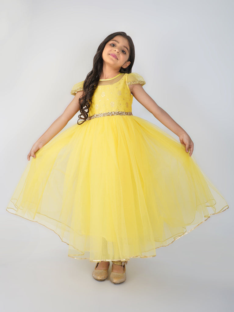 Girls Brocade Tulle Party Dress