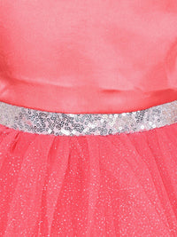 Girls Sateen Tiered Tulle High-Low Hem Party dress Party Dresses   