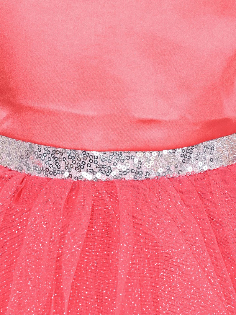 Girls Sateen Tiered Tulle High-Low Hem Party dress Party Dresses   