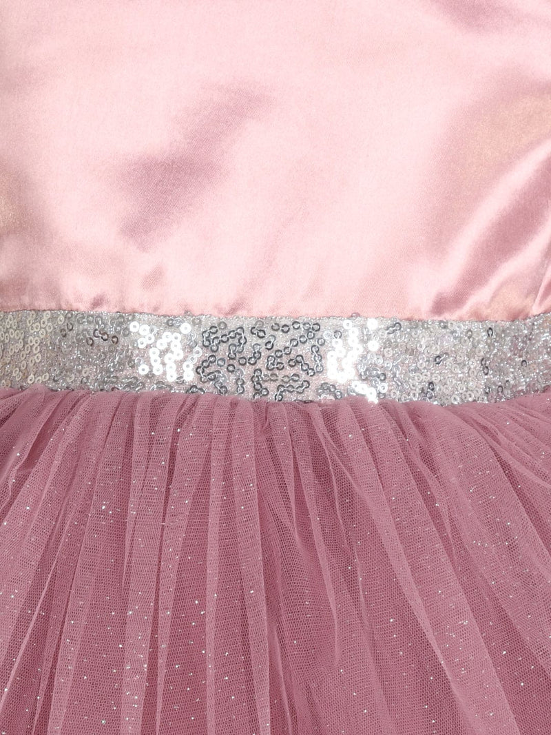 Girls Sateen Tiered Tulle High-Low Hem Party dress Party Dresses   
