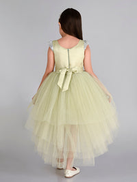 Girls Sateen Tiered Tulle High-Low Hem Party dress Party Dresses   