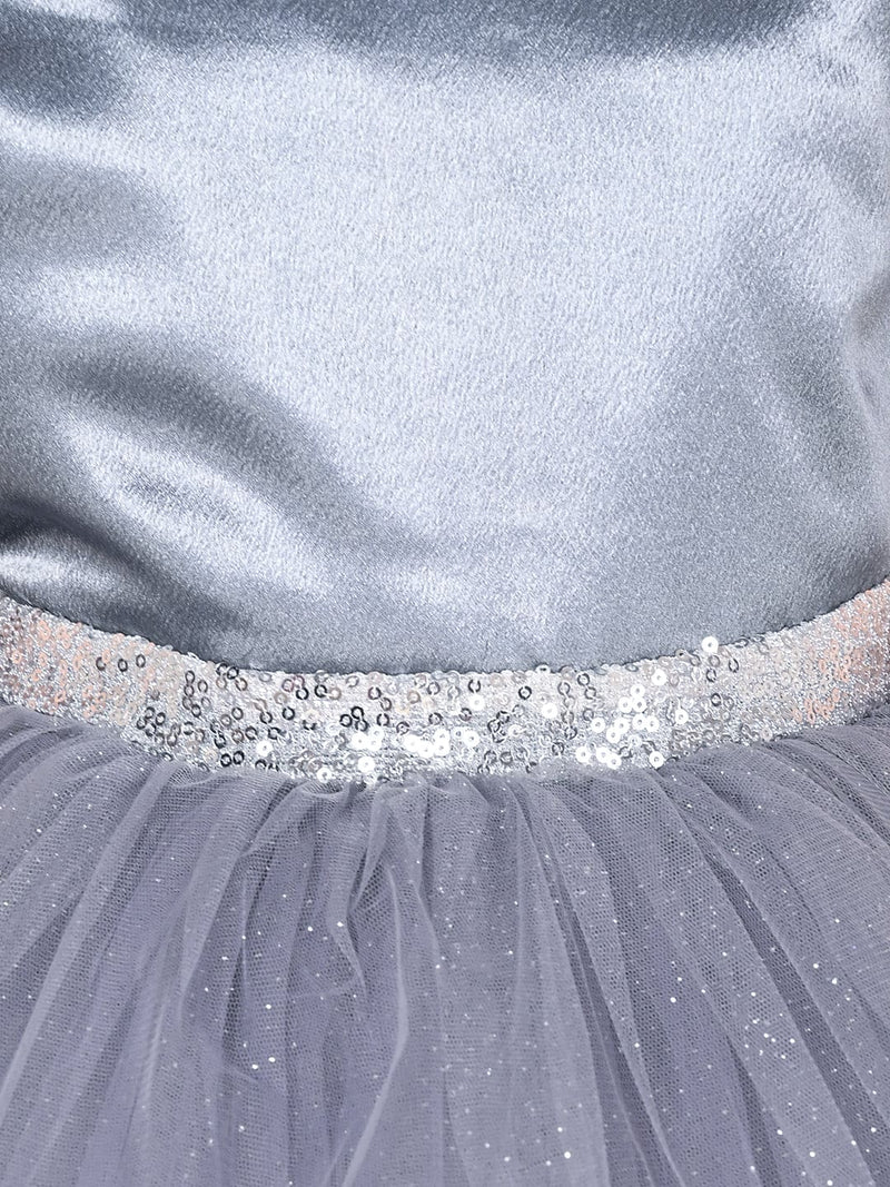 Girls Sateen Tiered Tulle High-Low Hem Party dress Party Dresses   