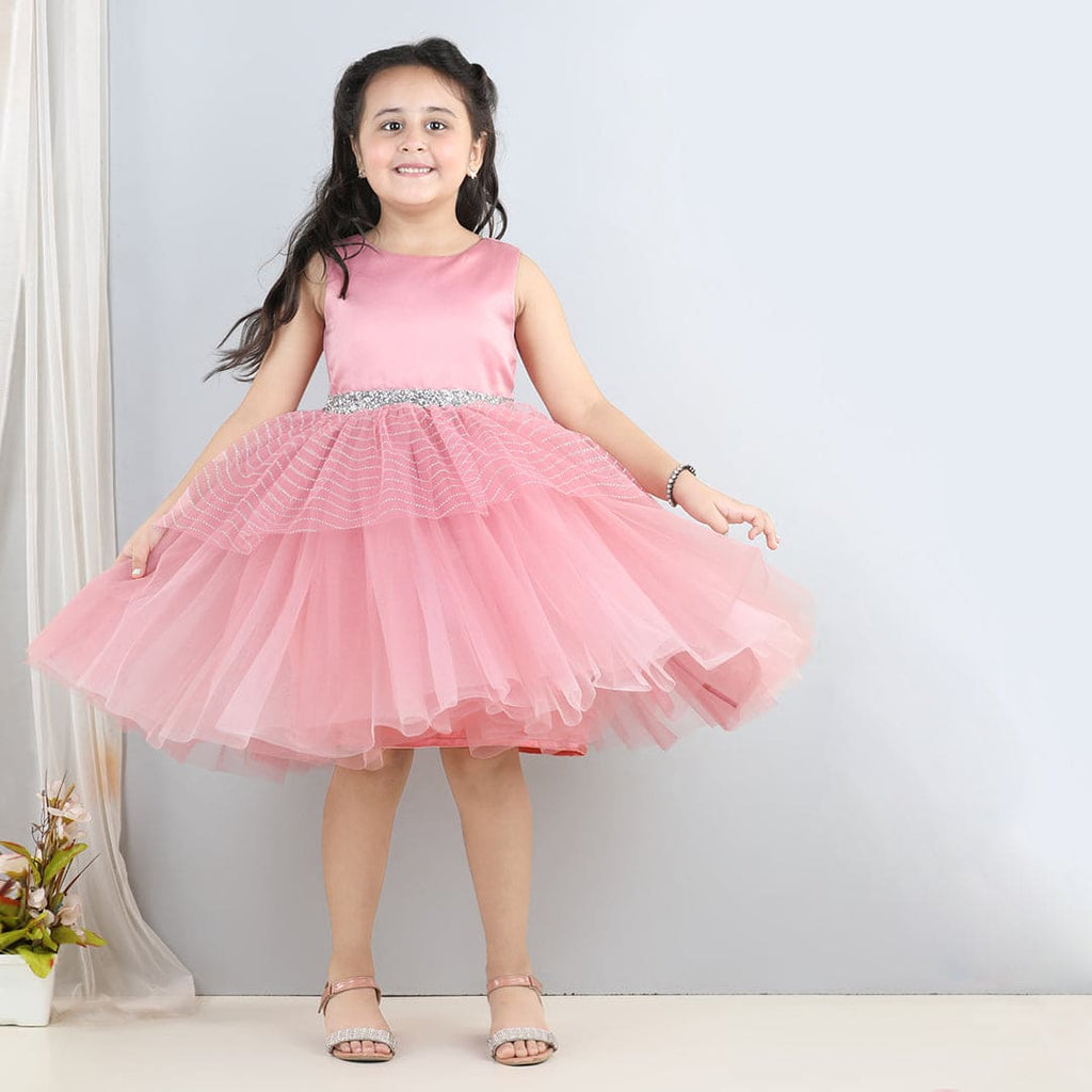 Girls Tiered Tulle Party Dress
