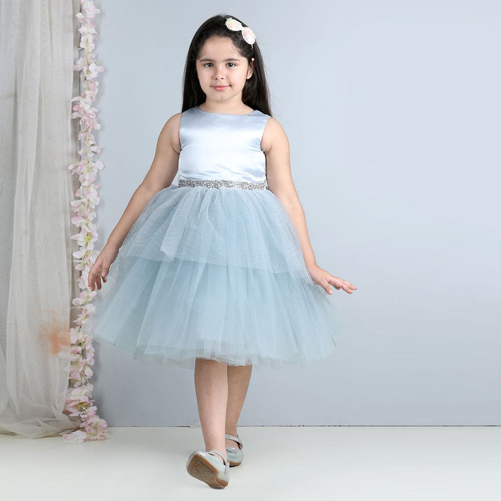 Girls Sateen Tulle Party Dress