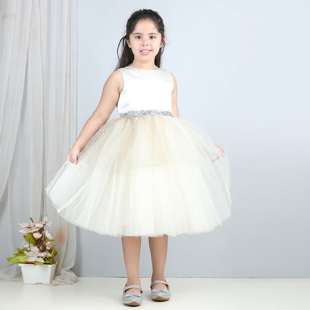 Girls Sateen Tulle Party Dress