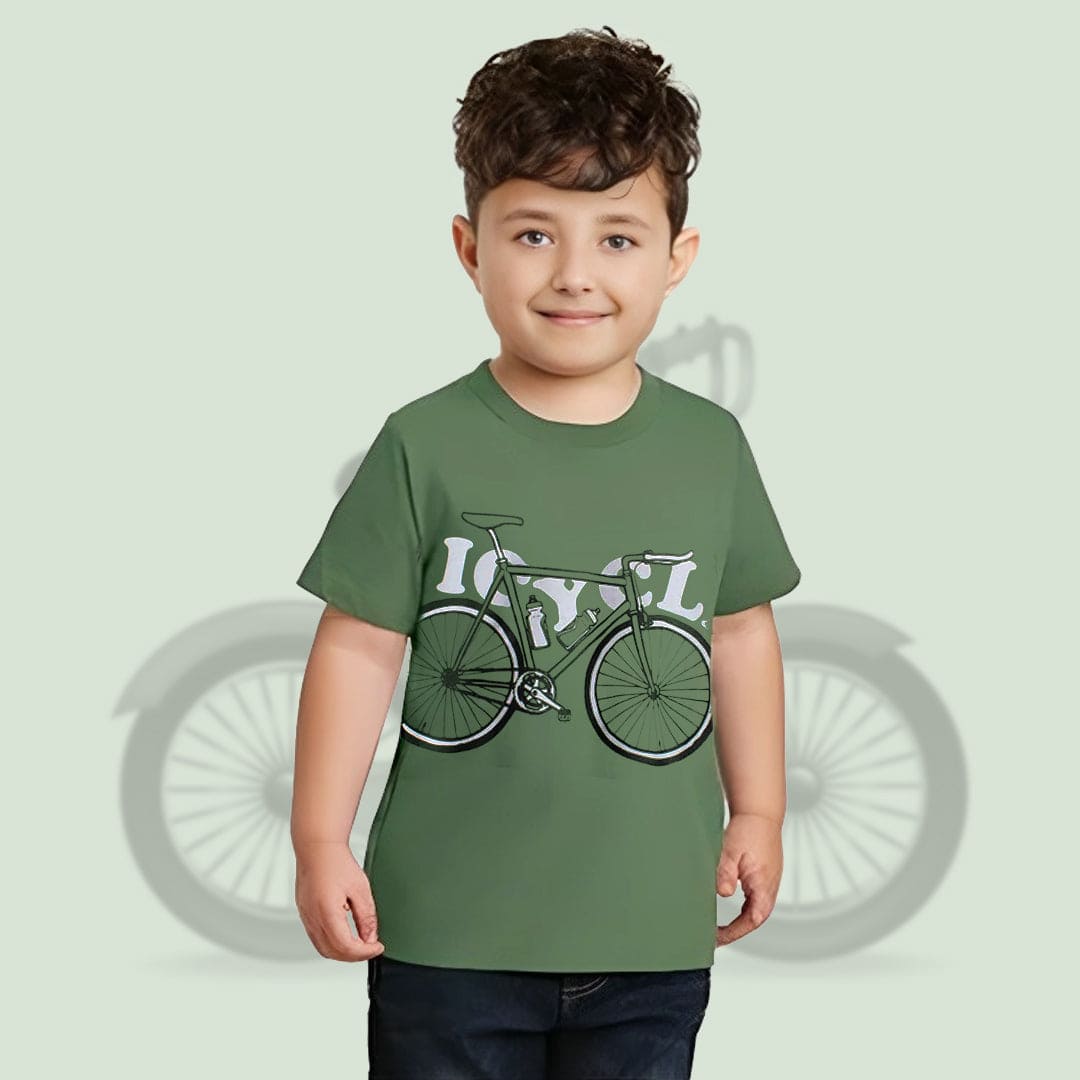 Cycle Print Tshirt Tshirts Green 1-2 Y 