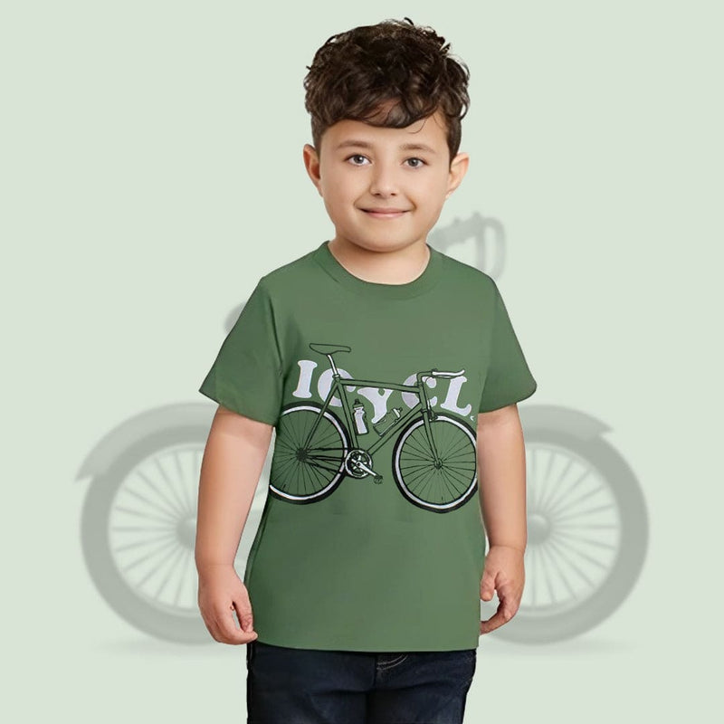 Cycle Print Tshirt Tshirts Green 1-2 Y 
