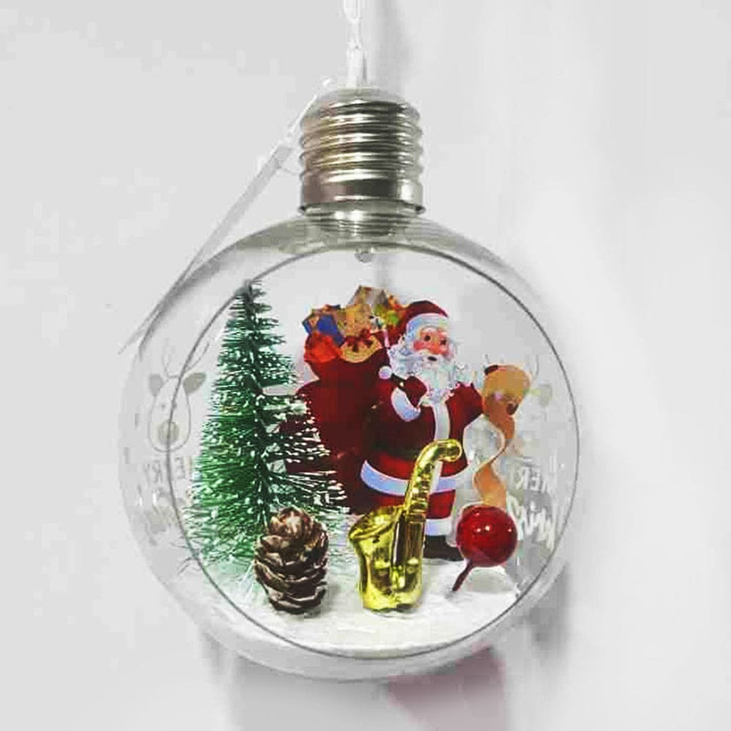 Transparent Santa Claus Christmas Hanging Ball Accessories Red Onesize