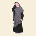 Girls Long Sleeve Colorblocked Dress With Head Scarf Casual Dresses Black 1-2 Y 