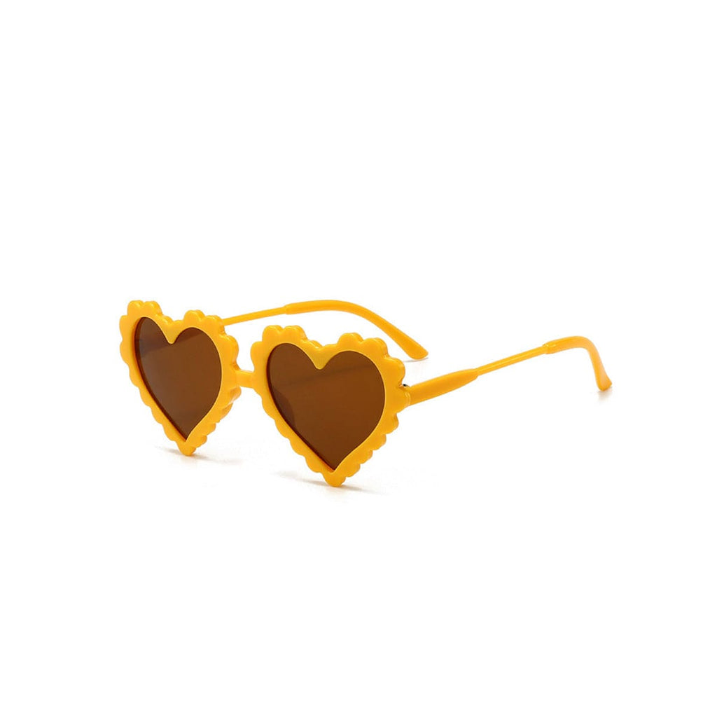 Girls Yellow Heart Shape Sunglasses Accessories yellow Onesize 