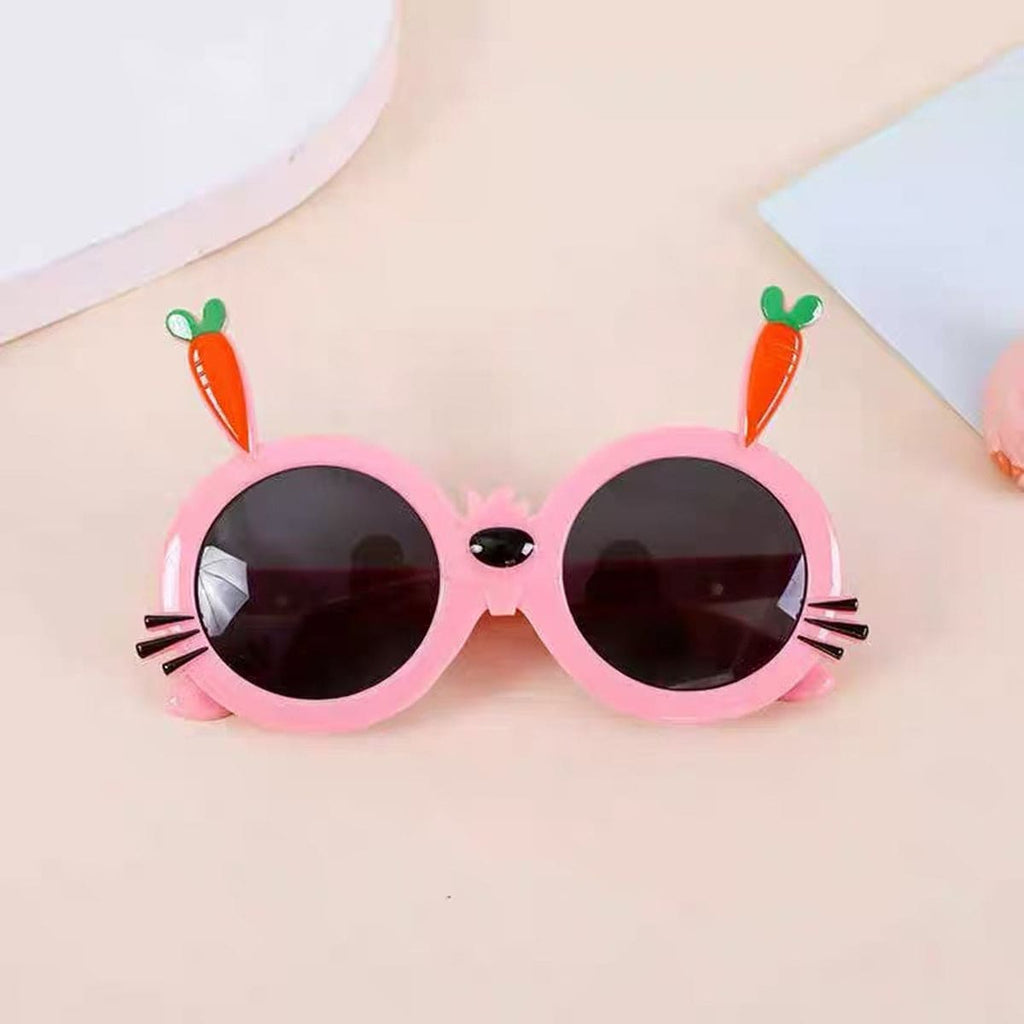 Girls Pink Round Shape Carrot Sun Glasses Accessories Pink Onesize 