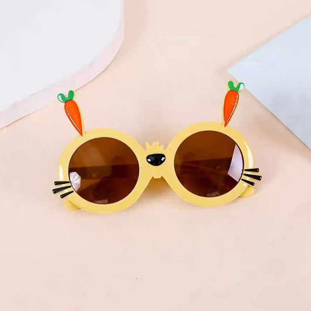 Girls Yellow Round Shape Carrot Sun Glasses Accessories Yellow Onesize 