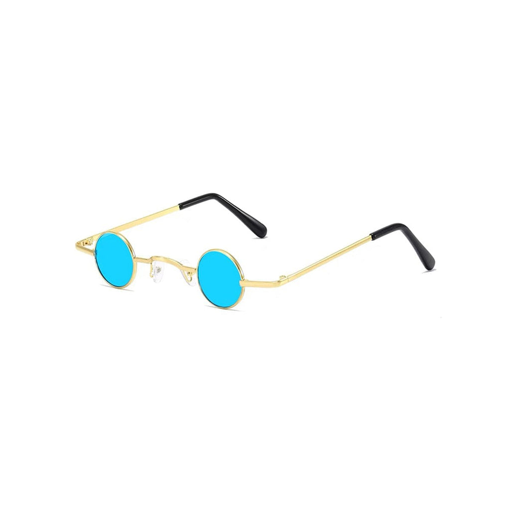 Girls Blue Round Shape Golden Eye Glasses Accessories Blue Onesize 