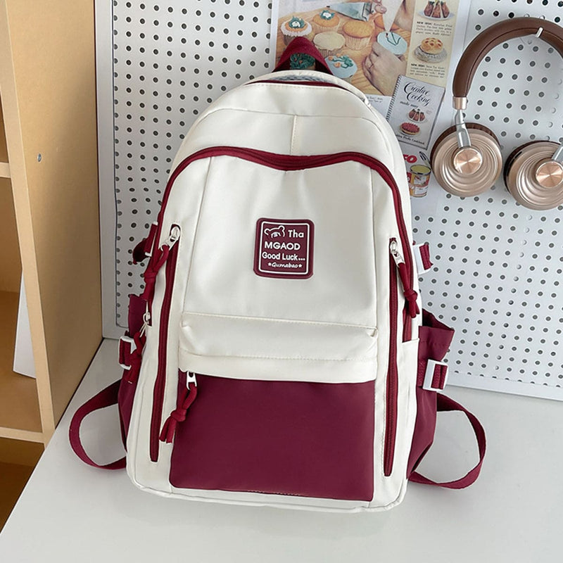 Unisex Red Multipocket Backpack Accessories   
